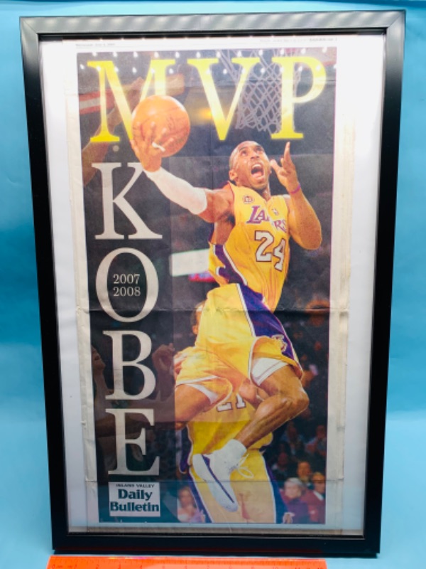 Photo 1 of 278989… newspaper featuring Kobe Bryant in frame 14 x 23 