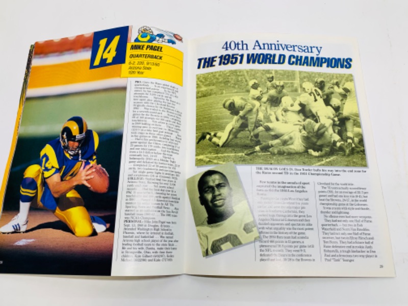 Photo 2 of 279000… official 1991 Los Angeles Rams yearbook in plastic sleeve 
