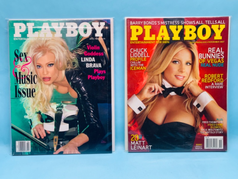 Photo 1 of 279014… adults only- 2 playboy magazines in plastic sleeves 