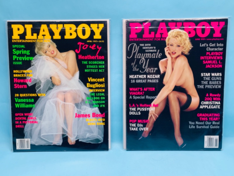 Photo 1 of 279016… adults only- 2 playboy magazines in plastic sleeves 