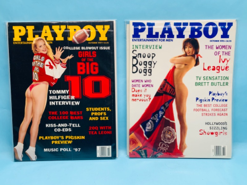 Photo 1 of 279017…adults only- 2 playboy magazines in plastic sleeves 
