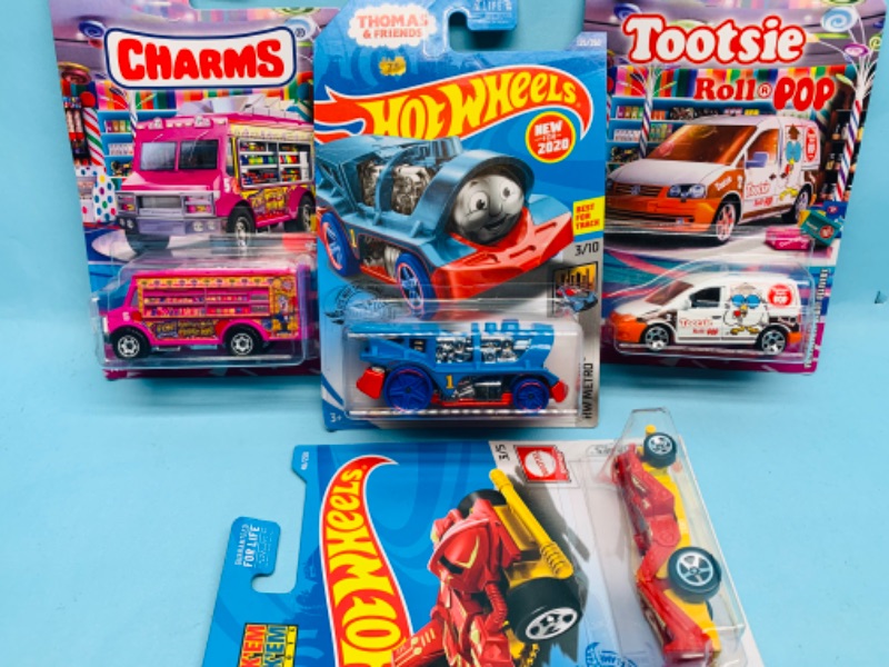 Photo 1 of 279035…4 hot wheels/matchbox die cast cars in original packages 