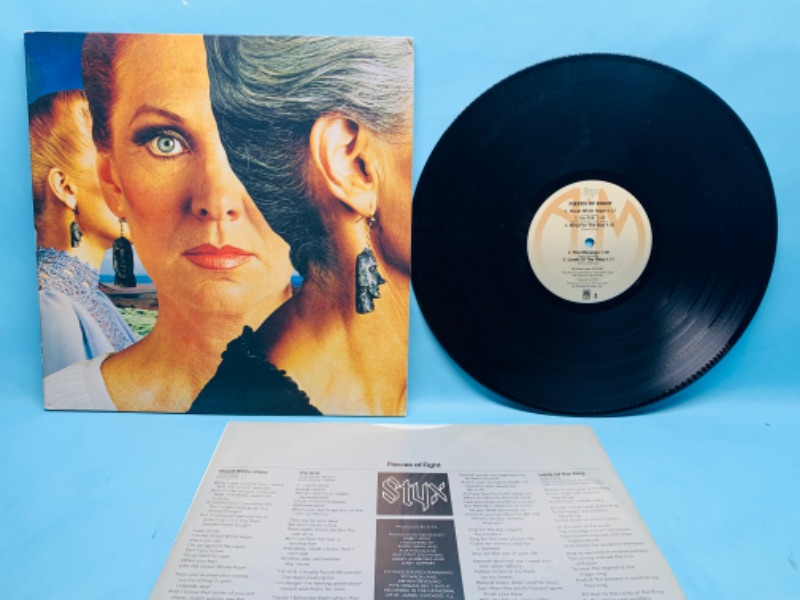 Photo 1 of 279043…great condition Styx vinyl record in plastic sleeve 1978 cover and record in great condition for age