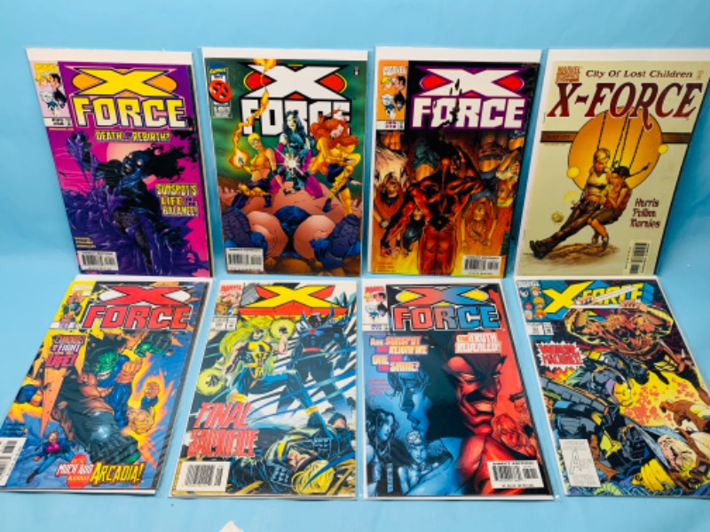 Photo 1 of 279056…8 x-force comics in plastic sleeves 