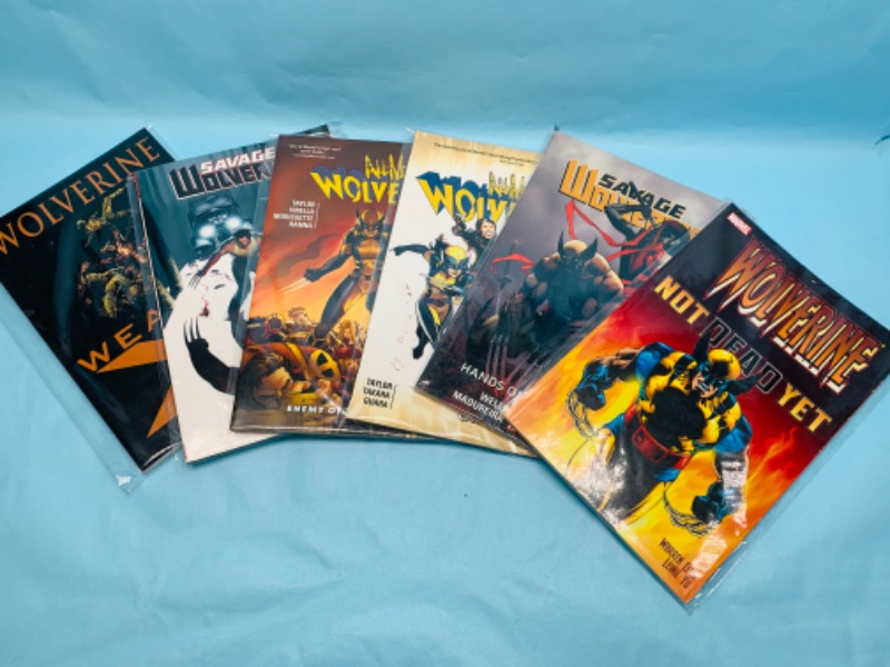 Photo 1 of 279091…6 Wolverine paperback novels in plastic sleeves 