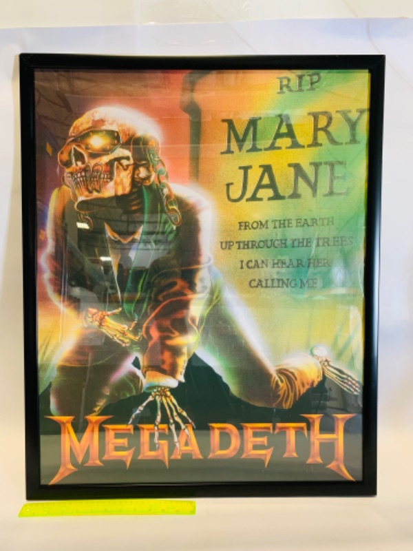 Photo 1 of 279093… 25 x 31 framed megadeth poster  