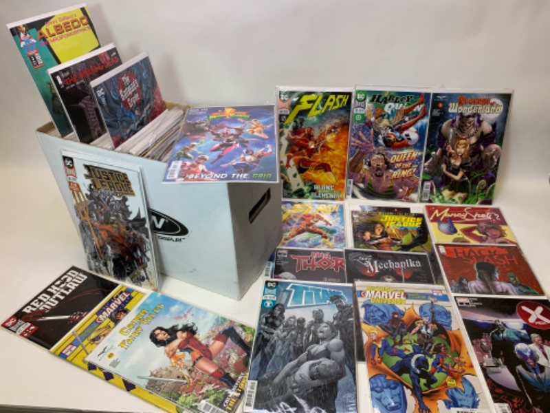 Photo 1 of 279141…115+ mostly sleeved misc comics in comic box 