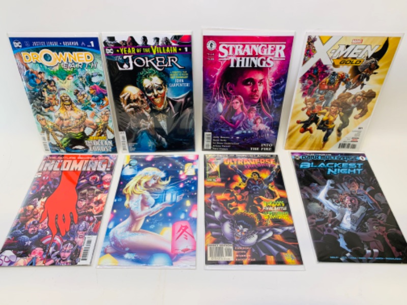 Photo 1 of 279144…8 comics all number ones in plastic sleeves 