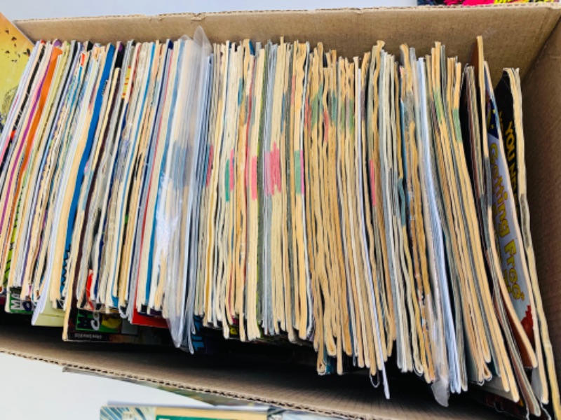 Photo 3 of 279146…150+misc unsleeved comics in comic box - many show wear or damage from age