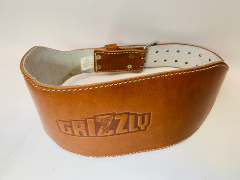 Photo 1 of 279153…100% leather Grizzly workout belt size large 