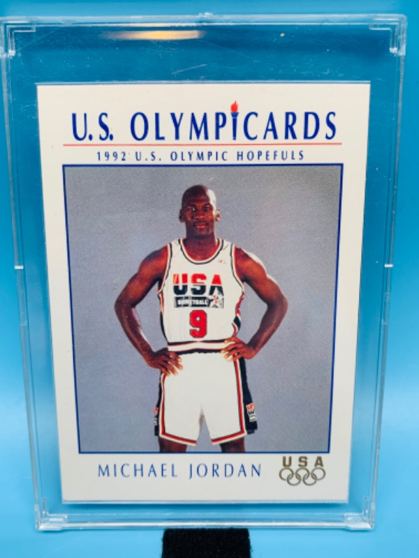 Photo 1 of 279178…Michael Jordan 1992 Olympic card 12 in hard plastic case 