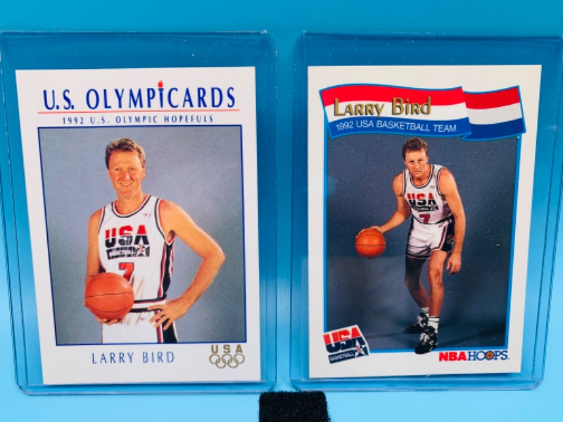 Photo 1 of 279182…2 Larry bird trading cards in hard plastic sleeves 