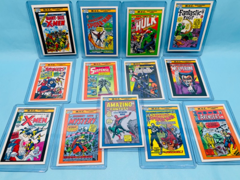 Photo 1 of 279236…marvel most valuable comics trading cards in hard plastic sleeves 