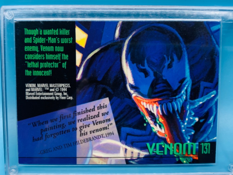 Photo 2 of 279269… Marvel masterpieces venom card 131 in hard plastic case