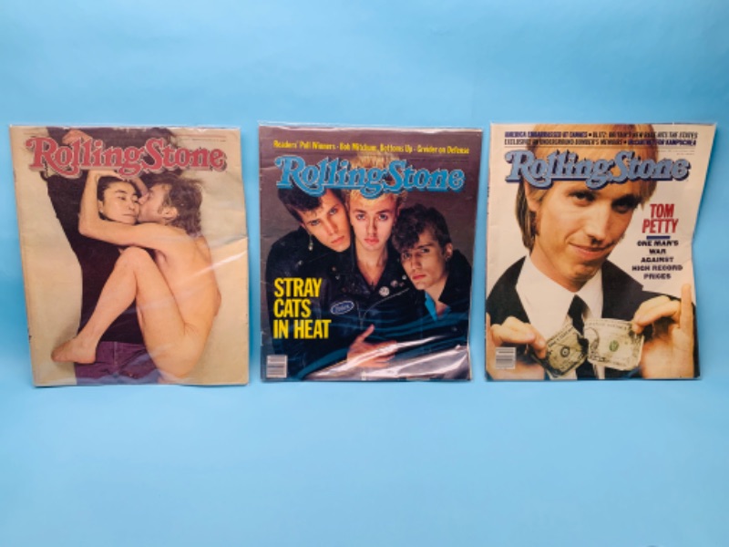 Photo 1 of 279327…3 vintage rolling stone magazines from the early 1980’s in plastic sleeves 