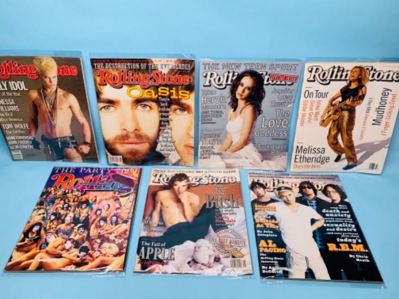 Photo 1 of 279341…7 rolling stone magazines in plastic sleeves 