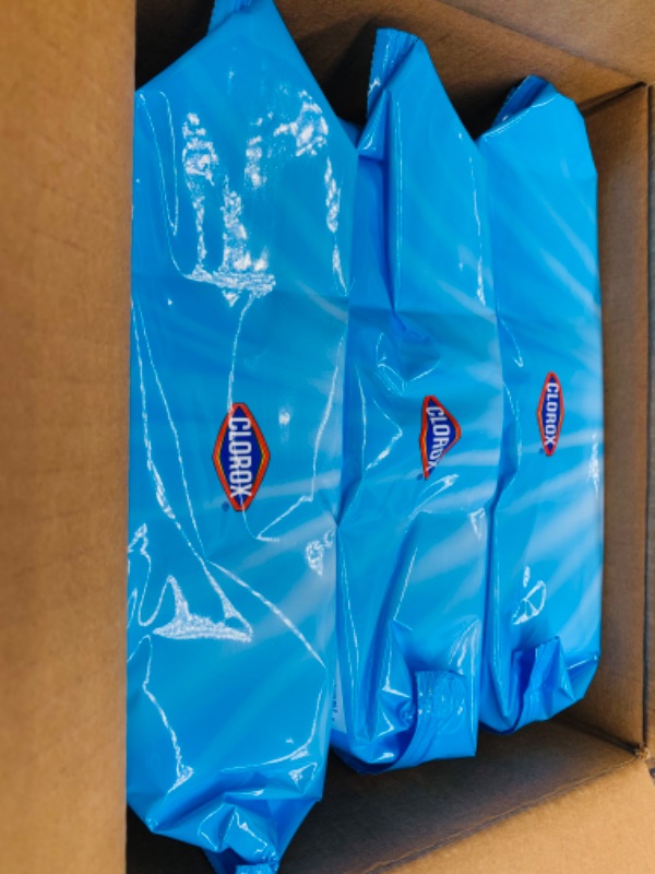 Photo 3 of 279356… 225 Clorox disinfecting wipes- 3 packs of 75 count per pack in box 