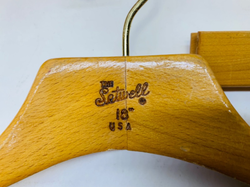 Photo 4 of 279367…vintage setwell high quality wood hangers and pants clips 