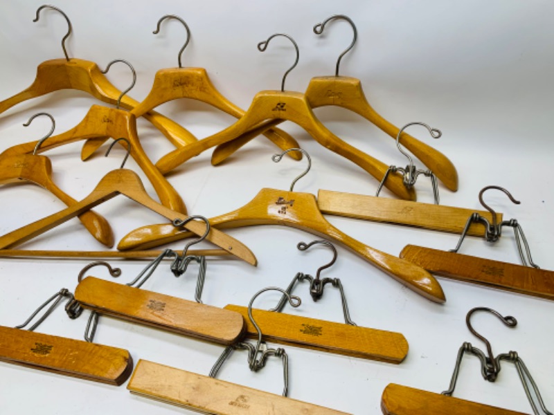 Photo 2 of 279367…vintage setwell high quality wood hangers and pants clips 