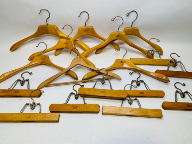 Photo 1 of 279367…vintage setwell high quality wood hangers and pants clips 
