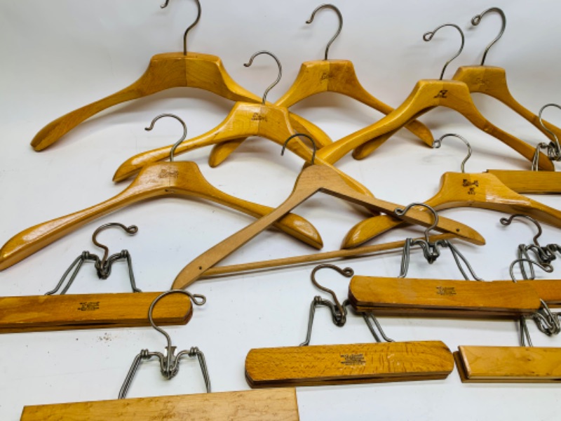 Photo 3 of 279367…vintage setwell high quality wood hangers and pants clips 