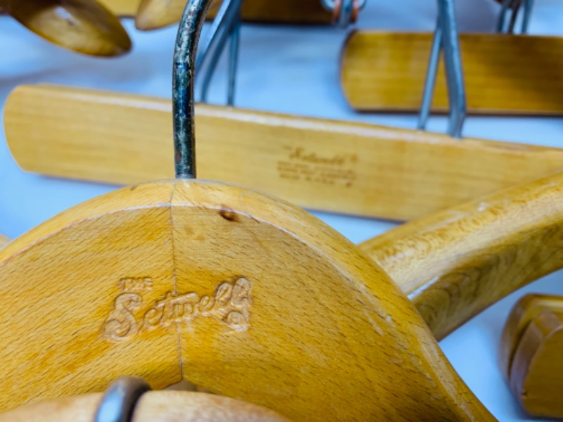 Photo 5 of 279368…17 vintage setwell high quality wood hangers with pants clips 