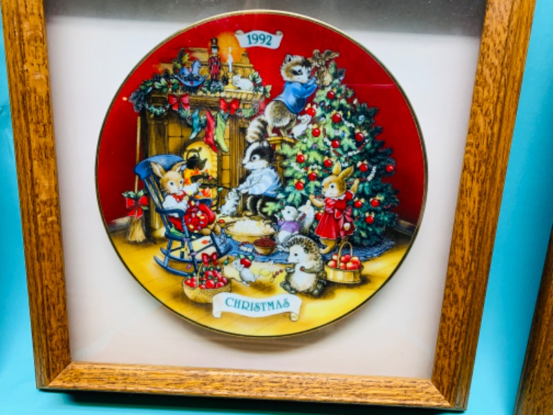 Photo 5 of 279374…6 vintage framed Christmas plates 15 x 15 and 12 x 12 inch 