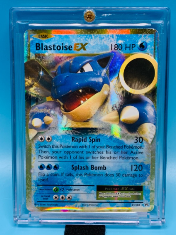 Photo 1 of 279461…Pokémon EX Bladtoise holo card 21/108 in hard plastic case 