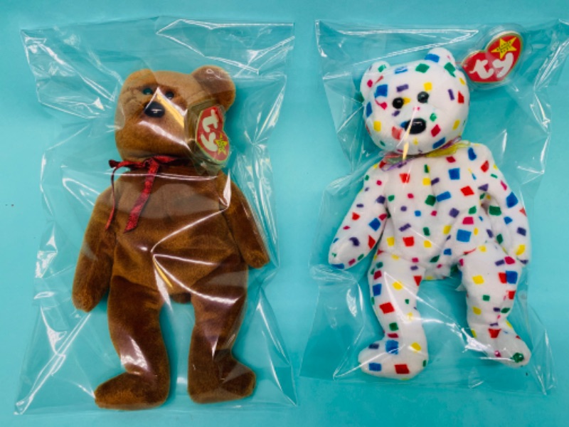 Photo 1 of 279502…2 ty beanie babies bears in plastic bags 