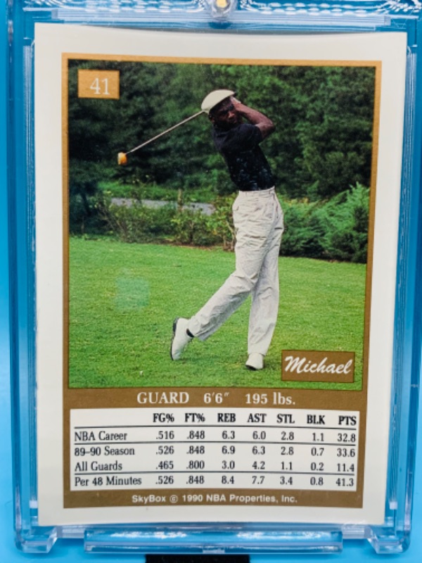 Photo 2 of 279588… skybox Michael Jordan card 41 in hard plastic case