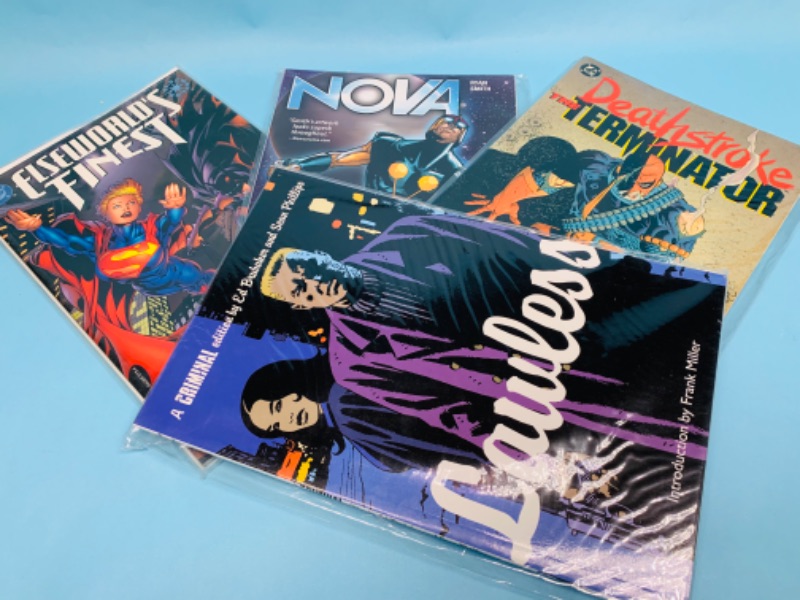 Photo 1 of 279703…4 comic paperback novels in plastic sleeves 