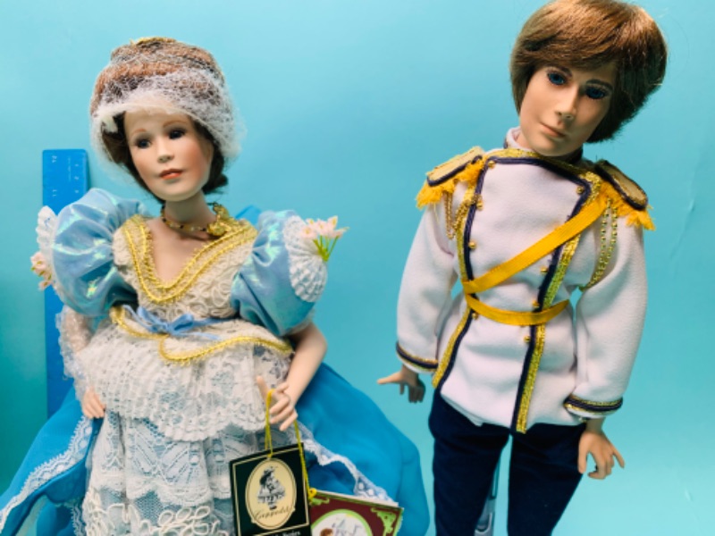 Photo 2 of 279712…2 porcelain Cinderella and 1 porcelain prince doll