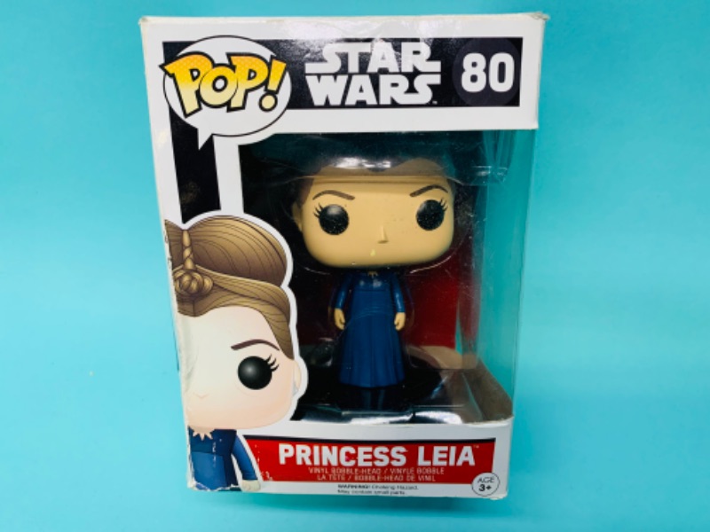 Photo 1 of 279718…box damage- Funko  pop Star Wars princess Leah Vinyl bobble head in original box 

