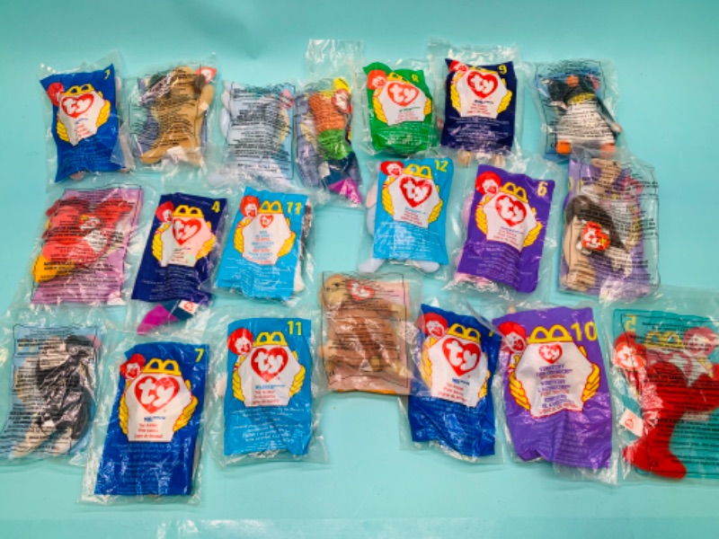 Photo 1 of 279739…20 vintage McDonald’s TY beanie babies happy meal toys in packages 