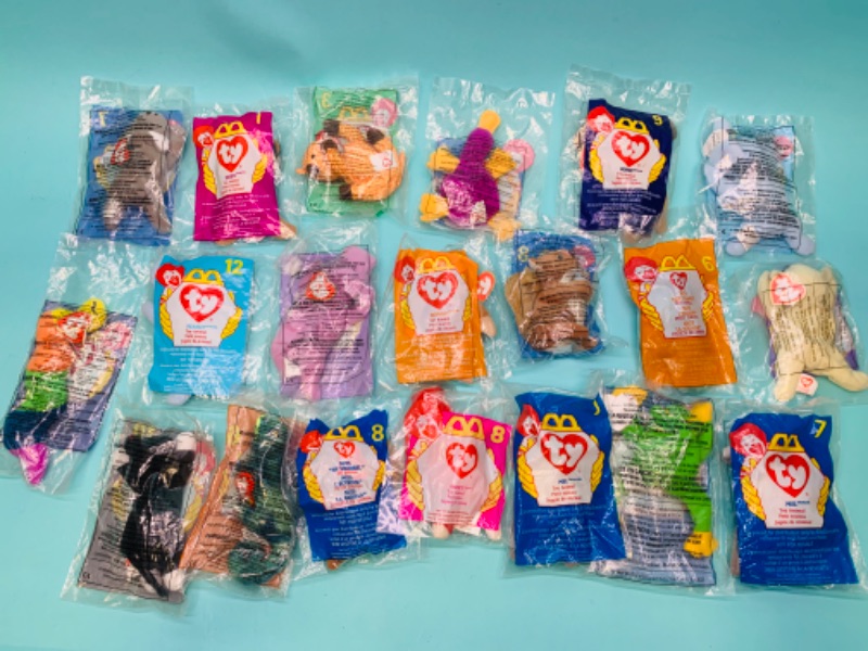 Photo 1 of 279741…20 vintage McDonald’s TY beanie babies happy meal toys in packages 