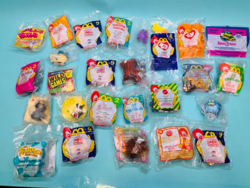 Photo 1 of 279743…25 vintage McDonald’s happy meal toys in packages 