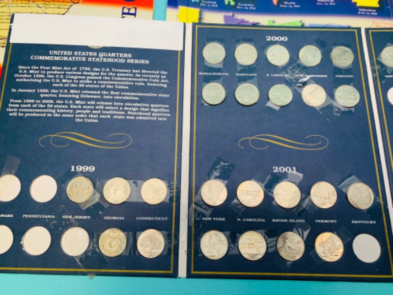 Photo 4 of 279744…44 collectible state quarters in state books equaling $11.00 in quarters included - finish the book 