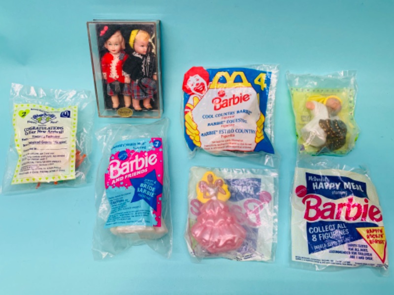 Photo 1 of 279757…vintage McDonald’s happy meal Barbie, cabbage patch toys in packages 