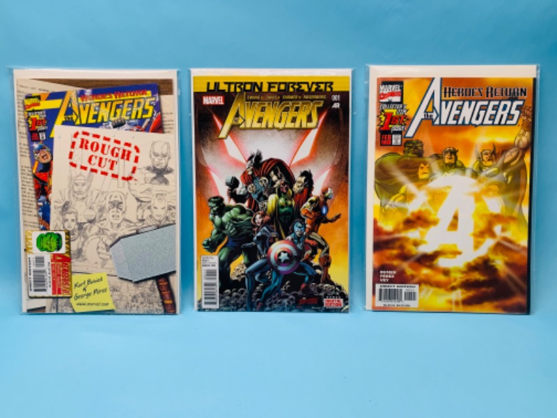 Photo 1 of 279783…3 Avengers number one comics in plastic sleeves