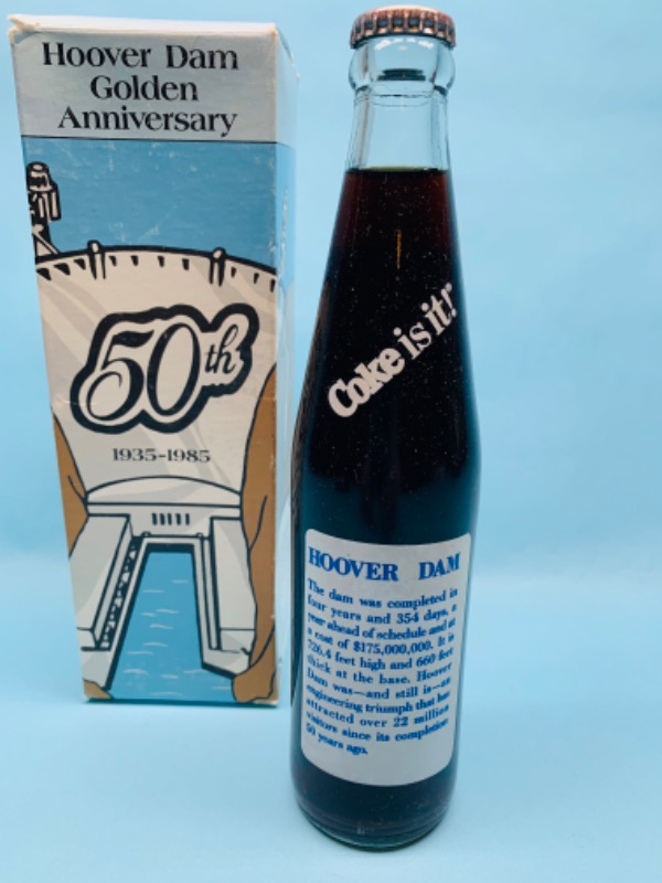 Photo 2 of 279807…vintage coke Hoover dam golden anniversary commemorative bottle in box limited edition 