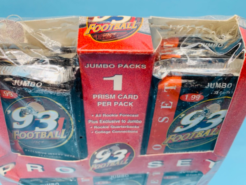Photo 4 of 279812…sealed 1993 pro set football trading cards. 20 jumbo packs - 32 cards per pack