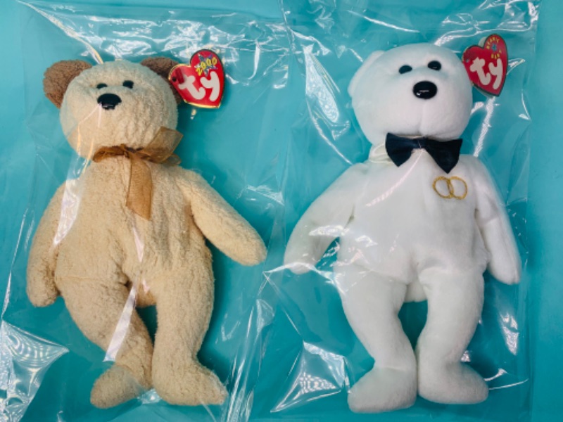 Photo 1 of 279856… 2 TY beanie babies bears in plastic bags 