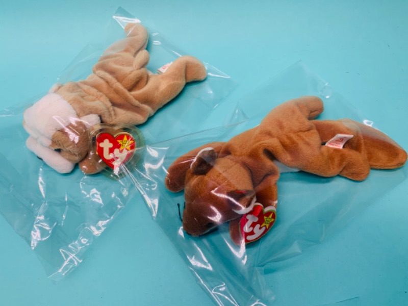 Photo 1 of 279860… 2 TY beanie babies bears in plastic bags 