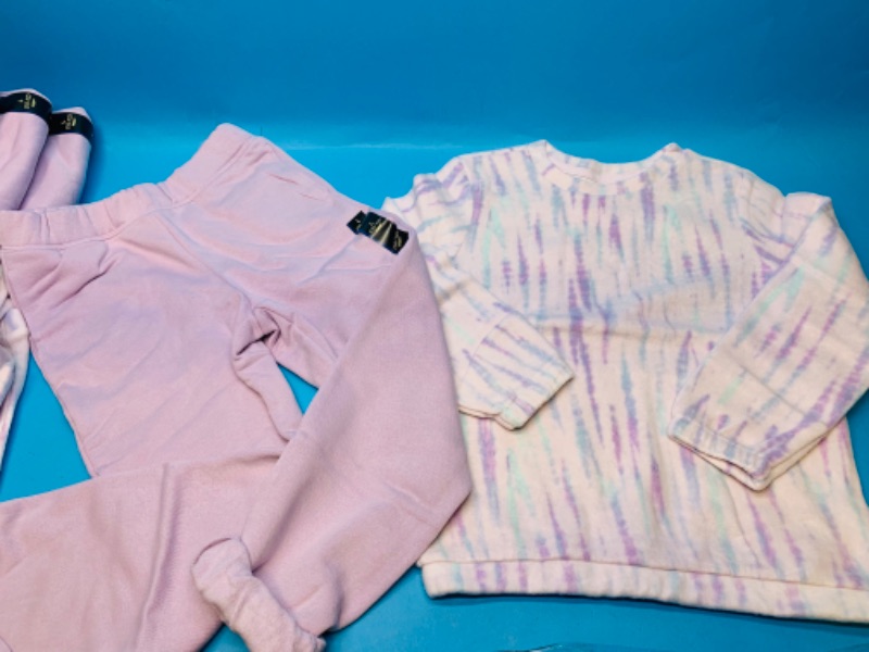 Photo 1 of 279890…  4 girls size L 10-12 joggers and sweatshirts sets 