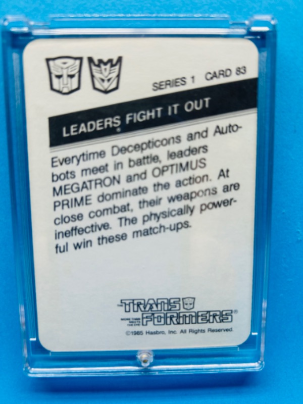 Photo 2 of 279941…1985 transformers card 83 series 1  in hard plastic case 