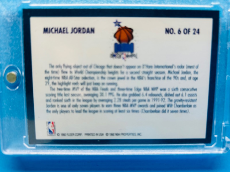 Photo 2 of 279944…Fleer Orlando weekend Michael Jordan card 6  in hard plastic case 