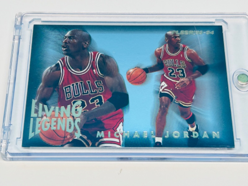 Photo 2 of 279945…Fleer Living Legends Michael Jordan card 4  in hard plastic case 