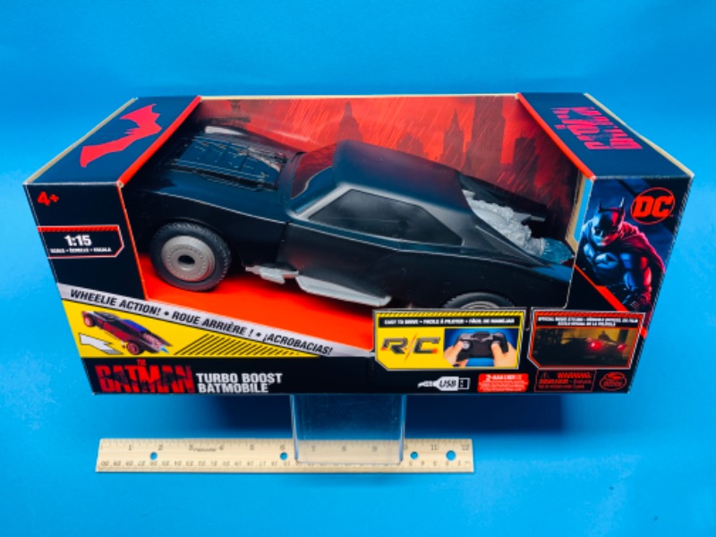 Photo 1 of 281521…the Batman remote control turbo boost batmobile- engine lights up, wheelie action, usb in original box 