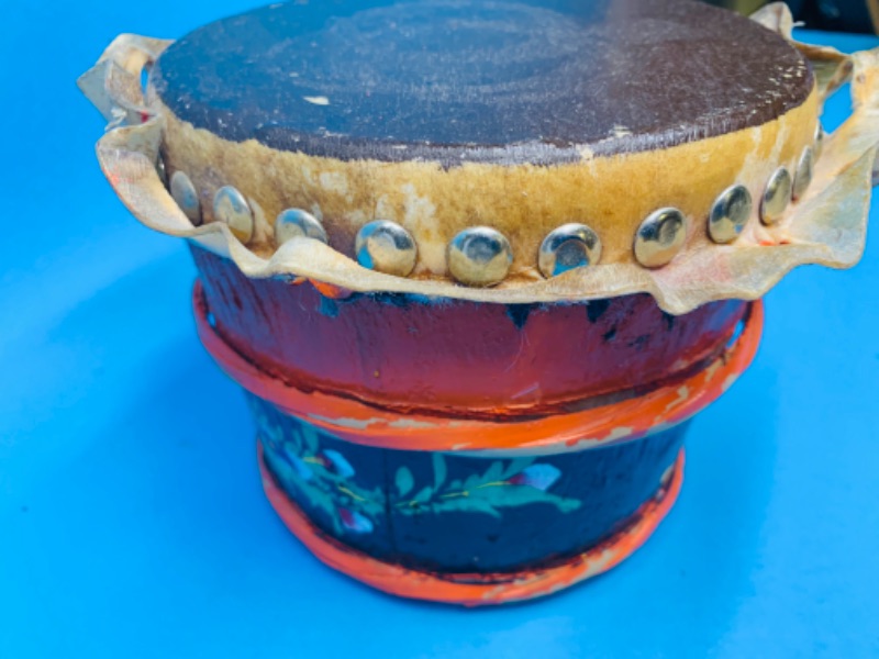 Photo 2 of 281570…vintage handcrafted Chinese drum. 