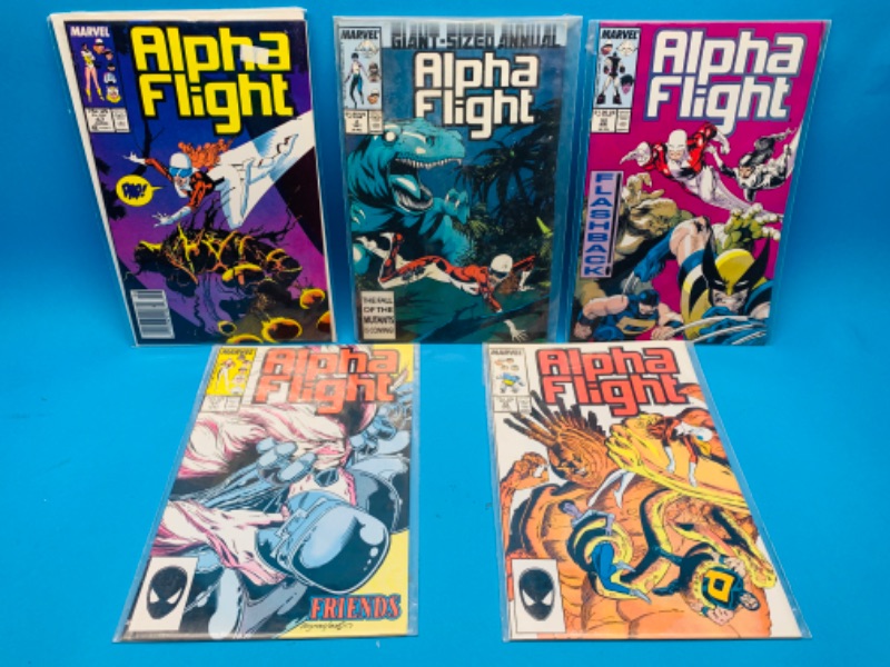 Photo 1 of 281574…5 vintage alpha flight comics in plastic sleeves 